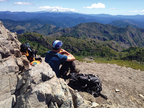 Deploying Texans on foot around Mount St. Helens