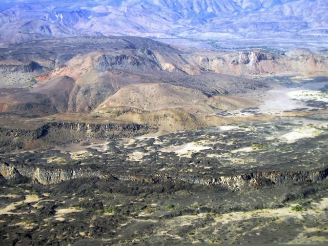 Photo taken in the Afar depression where a large volume dike intrusion triggered an explosive volcanic eruption. Credit: Cynthia Ebinger